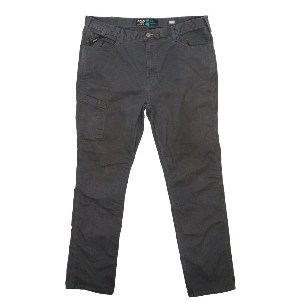Ariat Rebar M7 Jeans Pants Slim Straight Leg 42 x 36 Charcoal Gray Cargo Work